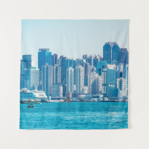 Tapete De Parede Vista do porto de Hong Kong no dia. ásia, asiática