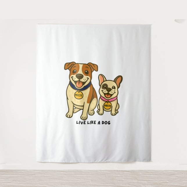 Tapete De Parede Viva como um Cachorro Mozzie e Marlow (Frente)