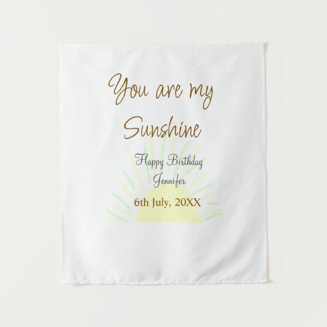 Tapete De Parede Você é meu sol amarelo pastel feliz aniversário ad (Frente)