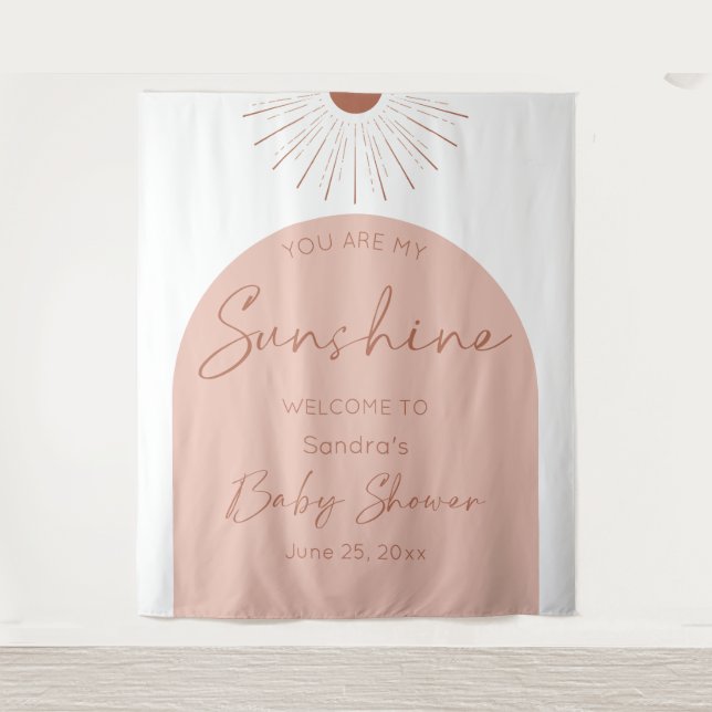 Tapete De Parede Você É Meu Sol Chuveiro de Bebê Boho (Frente)