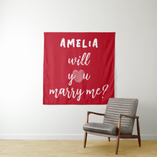 Tapete De Parede Você me casado a Proposta Romântica Vermelha do Co