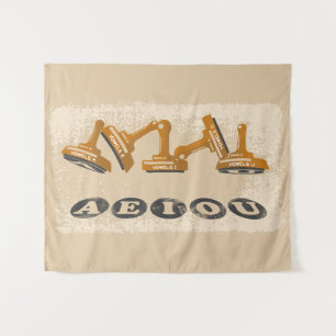 Tapete De Parede Vogels AEIOU em inglês