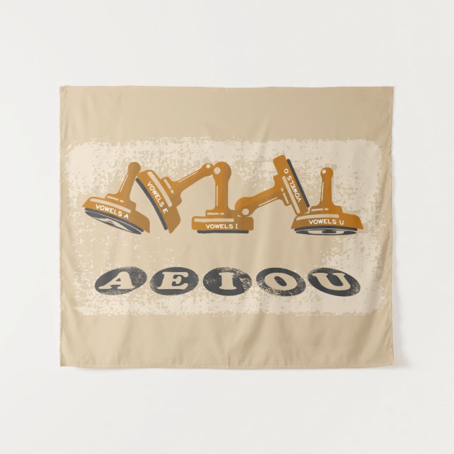 Tapete De Parede Vogels AEIOU em inglês (Frente (Horizontal))