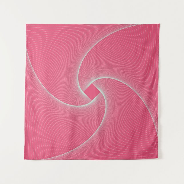 Tapete De Parede Vórtex quadrado delineado, rosa-veludo. (Frente)