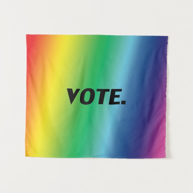 Tapete De Parede "Vote" orgulho lgbtq lgbt cores arco-íris (Frente (Horizontal))