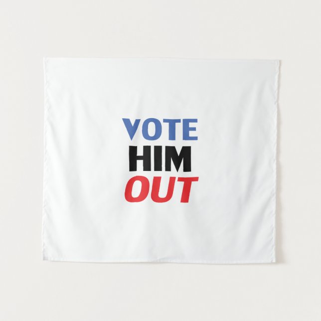Tapete De Parede Votem-no para fora da tipografia moderna vermelha  (Frente (Horizontal))