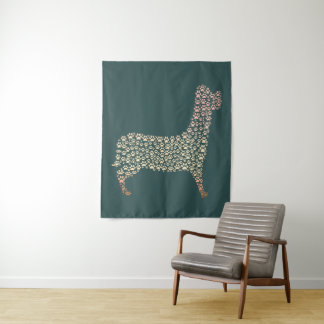 Tapete De Parede Warm Gold Gradient Paw Print Dog Silhouette Fabric