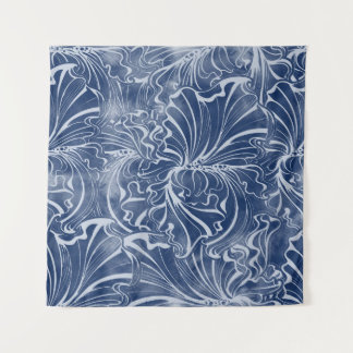 Tapete De Parede Watercolor Iriss: Indigo Vintage Nouveau