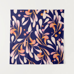 Tapete De Parede Watercolor seamless pattern. Rustic botanical dark