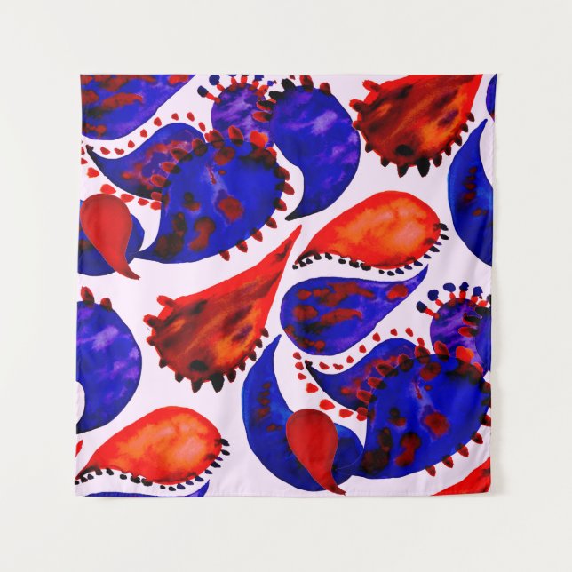 Tapete De Parede Watercolor seamless pattern with paisley. Abstract (Frente)