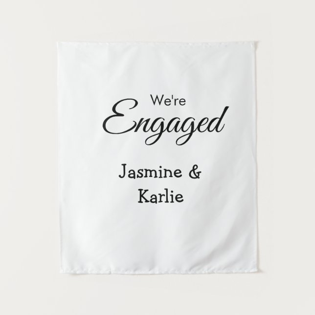 Tapete De Parede We are engaged couple name romantic stylish simple (Frente)