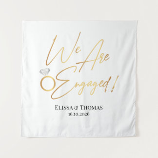 Tapete De Parede We Are Engaged! Gold Backdrop