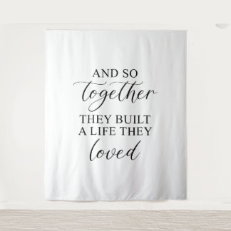 Tapete De Parede Wedding Backdrop Banner “Together They Built Life"