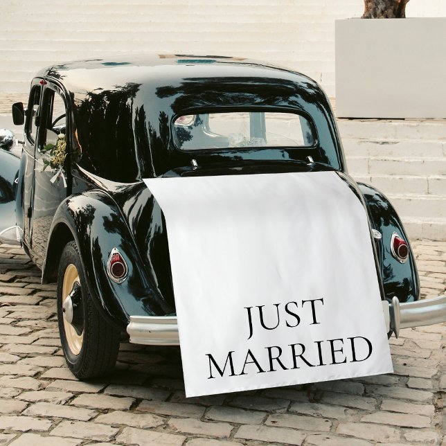 Tapete De Parede Wedding Just Married Fabric Car Banner Sign (Wedding Just Married Fabric Car Banner Sign Tapestry)