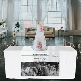 Tapete De Parede Wedding Newspaper Fun Photo Table Runner Sign