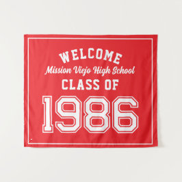 Tapete De Parede Welcome Class of 1986, Red Reunion Party Decor Tap