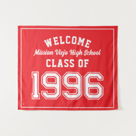Tapete De Parede Welcome Class of 1996, Red Reunion Party Decor Tap