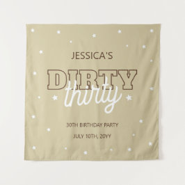Tapete De Parede Western Beige Dirty Thirty 30th Birthday Backdrop