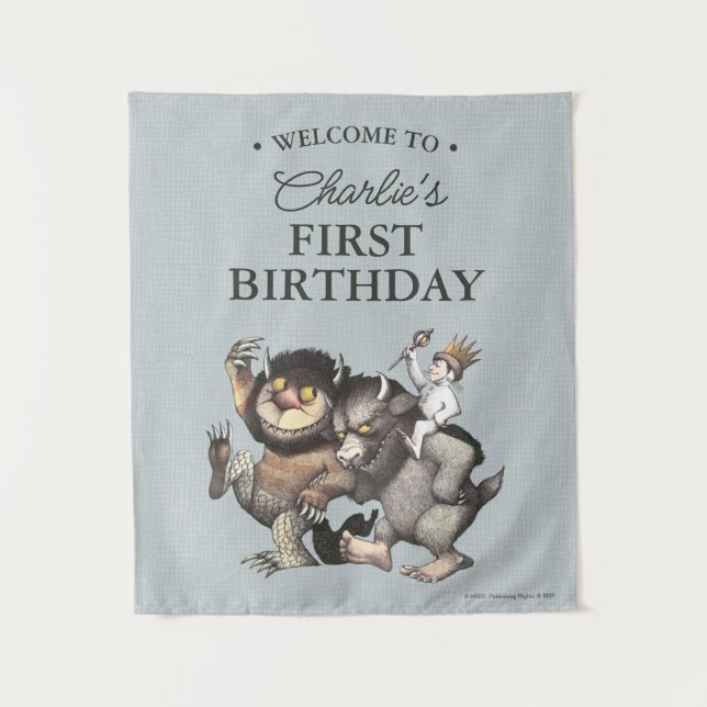 Tapete De Parede Where the Wild Things Are 1st Birthday (Frente)