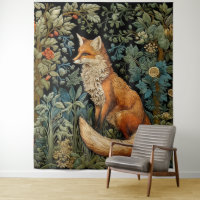 Whimsic Vintage Forest Fox William Morris Art