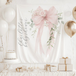 Tapete De Parede Whimsical Coquette Bow Script Baby Shower