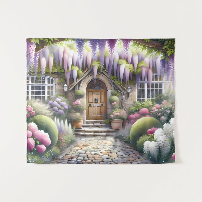 Tapete De Parede Whimsical Cottage Garden Pathway (Frente (Horizontal))
