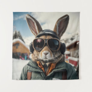 Tapete De Parede Whimsical Snowboard Bunny