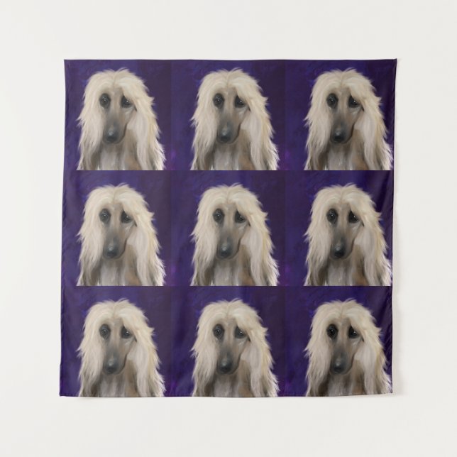 Tapete De Parede White Afghan Hound (Frente)