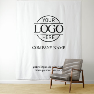 Tapete De Parede White Custom Business Logo Trade Show Backdrop