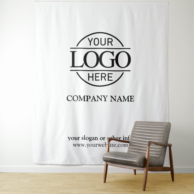 Tapete De Parede White Custom Business Logo Trade Show Backdrop (In Situ)
