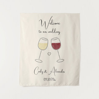 Tapete De Parede White Red Wine Glass Wedding Welcome