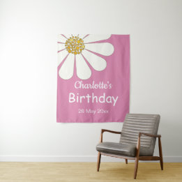 Tapete De Parede White Retro Modern Daisy Flower Personalizado Aniv