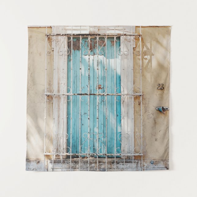 Tapete De Parede White steel window grill (Frente)