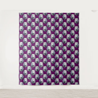 Tapete De Parede White Wolf Head Pattern Design Purple 