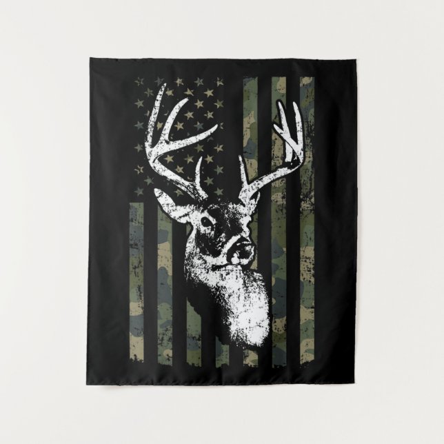 Tapete De Parede Whitetail Buck Deer Hunting EUA Camouflage América (Frente)