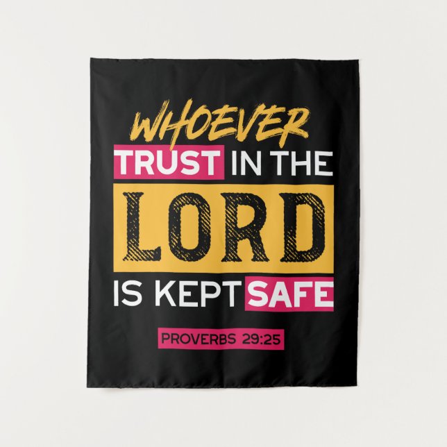 Tapete De Parede Whoever Trusts in the Lord Is Kept Safe Quote (Frente)