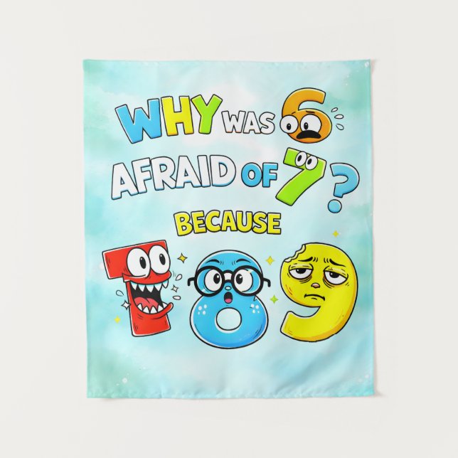 Tapete De Parede Why Was 6 Afraid of 7 Funny Math Design (Frente)