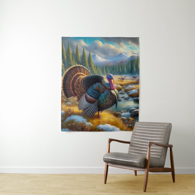 Tapete De Parede Wild Tom Turkey First Snow (In Situ)