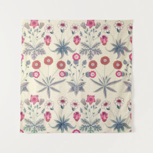 Tapete De Parede William Morris Daisy Padrão Floral Vermelho Laran