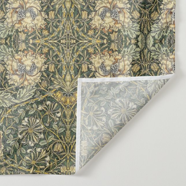 Tapete De Parede William Morris Honeysuckle Ouro Verde (Detalhe)