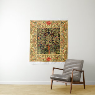 Tapete De Parede William Morris - Padrão De Árvore Da Vida