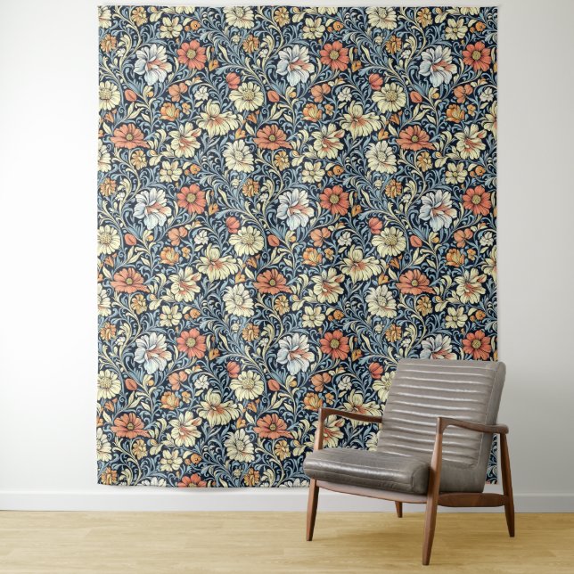 Tapete De Parede William Morris style floral acanthus pattern (In Situ)