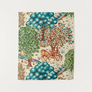 Tapete De Parede William Morris Veado junto a um riacho Bege