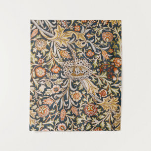 Tapete De Parede William Morris Vintage Trent Azul Padrão Floral