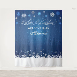 Tapete De Parede Winter Baby Shower Welcome Baby banner backdrop