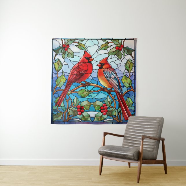 Tapete De Parede Winter Birds Tapestry (In Situ)