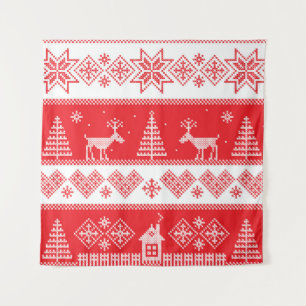 Tapete De Parede Winter Wonderland: Vintage Seamless Design.