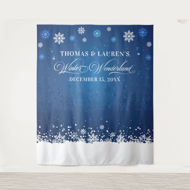 Tapete De Parede Winter Wonderland wedding backdrop banner  (Frente)