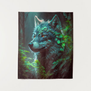 Tapete De Parede Wolf Animal Portrait Pintura de Vida Selvagem ao a