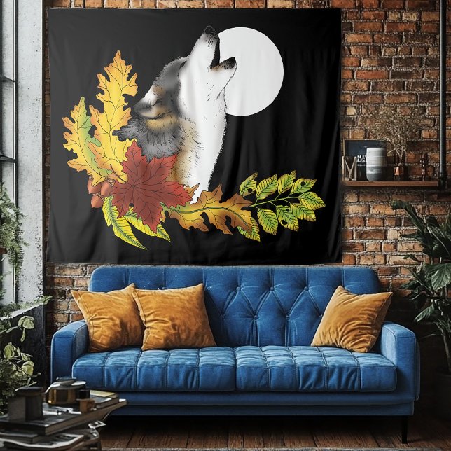 Tapete De Parede Wolf Howling Moon (Criador carregado)